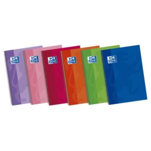 oxford school classic write&erase fº cuaderno espiral tapa extradura pauta 3.5mm con margen 80 hojas colores surtidos