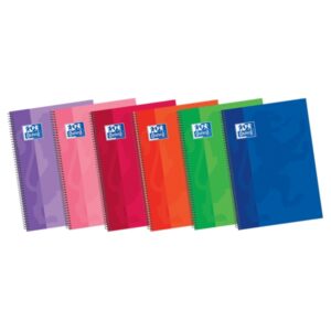 oxford school classic write&erase fº cuaderno espiral tapa extradura resistente 1 linea con margen 80 hojas colores surtidos