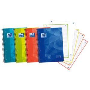 oxford school lagoon w&e a4+ europeanbook tapa de plastico 80 hojas separador extraible write&erase