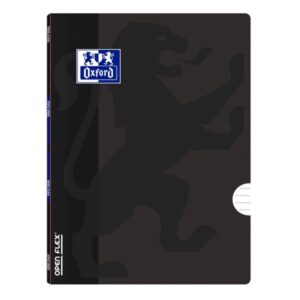 oxford school openflex a5 libreta grapada tapa de plastico resistente 1 linea con 2 margenes 48 hojas de papel de alta calidad color negro