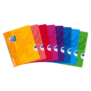 oxford school classic openflex libreta grapada a5+ 48 hojas pautado 3.5 con margen tapa de plastico translucido ideal para estudiantes colores surtidos
