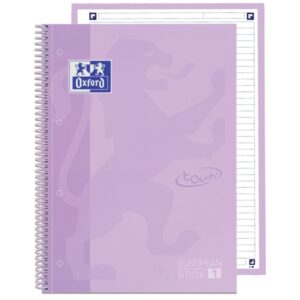 oxford school touch europeanbook 1 cuaderno a4+ 80 hojas microperforadas 1 linea tapa extradura color malva
