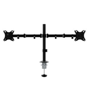 unykach uk1422 soporte de mesa con brazo articulado para 2 monitores de 10" 32" giratorio, inclinable y extensible gestion de cables peso max 10kg por brazo vesa 100x100mm