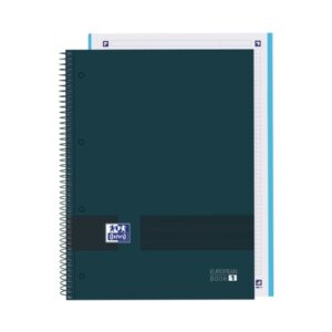 oxford & you a4+ europeanbook tapa extradura resistente cuaderno con 80 hojas cuadricula 5x5 color azul