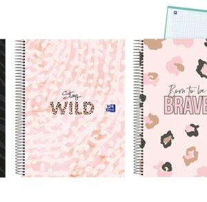 oxford animal print a4+ europeanbook 5 tapa extradura 5x5 cuadricula 120 hojas 3 modelos