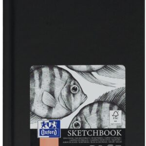 oxford artbooks a6 cuaderno cosido esbozo tapa extradura resistente 96 hojas de 100gr color negro