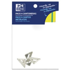 oxford pack de 4 cantoneras metalizadas protege las esquinas de tus carpetas o cuadernos diseño elegante y duradero