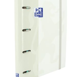 oxford europeanbinder classic a4+ carpeta de anillas con recambio cuadricula 5x5 tapa extradura cierre con goma elastica color blanco