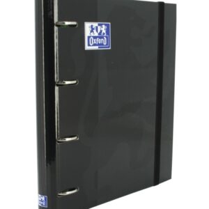 oxford europeanbinder classic a4+ carpeta de anillas con recambio cuadricula 5x5 tapa extradura cierre con goma elastica color negro