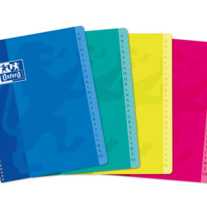 oxford classic a5+ cuaderno con espiral tapa blanda 90 hojas cuadricula 5x5 colores surtidos