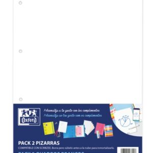 oxford complementos pack 2u pizarras w&e superficie de escritura magnetica incluye rotulador y borrador facil de instalar y transportar