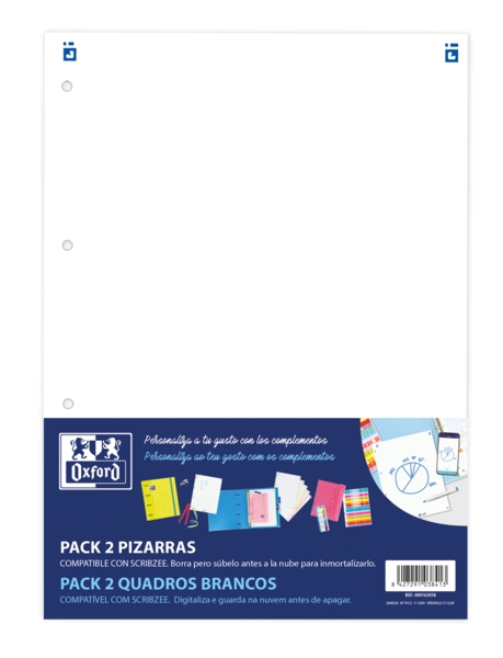 oxford complementos pack 2u pizarras w&e superficie de escritura magnetica incluye rotulador y borrador facil de instalar y transportar