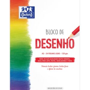 oxford dibujo escolar bloc encolado a3 tapa blanda/contratapa rigida 24 hojas 120gr papel liso