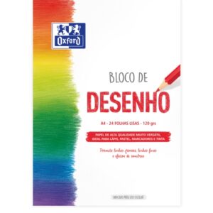 oxford dibujo escolar bloc encolado a4 tapa blanda/contratapa rigida 24 hojas 120gr papel liso
