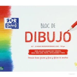 oxford dibujo escolar bloc espiral a3+ tapa blanda/contratapa rigida 20 hojas 130gr liso