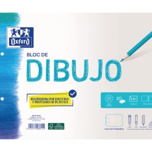 oxford dibujo escolar bloc espiral a4+ tapa blanda/contratapa rigida 20 hojas 130gr liso 2 taladros