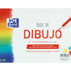 oxford dibujo escolar bloc espiral dibujo a5+ tapa blanda/contratapa rigida 20 hojas 130gr liso