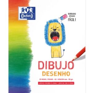 oxford dibujo infantil/ocio bloc encolado dibujo a2 tapa blanda/contratapa rigida 20 hojas 90gr