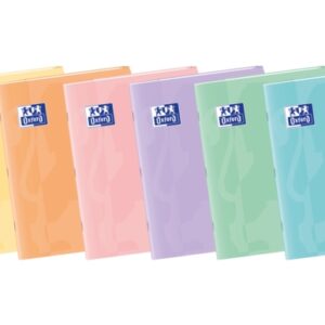 oxford easybook a4 libreta grapada tapa de plastico resistente 48 hojas con margen cuadricula 4x4 diseño en tonos pastel
