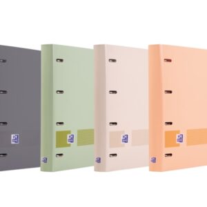 oxford europeanbinder boreal a4+ carpeta resistente tapa de plastico polifoam suave lomo de 45mm anillas 4dx35mm incluye recambio dots 5 colores de banda
