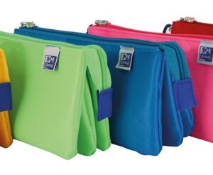 oxford kangoo kids estuche triple poliester tamaño compacto 22x8x10cm diseño divertido para niños colores surtidos