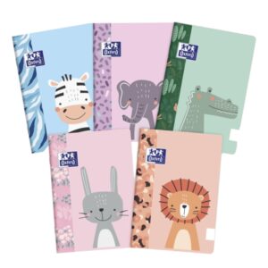 oxford kids libreta grapada a5+ lisa tapa blanda tacto suave touch ideal para niños tamaño a5+ tapa blanda con tacto suave 48 hojas surtido 5 animal besties
