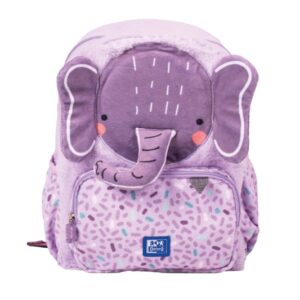 oxford kids mochila infantil 8.5l tacto suave peluche diseño de ellie elefante ideal para niños pequeños espaciosa y comoda colores surtidos