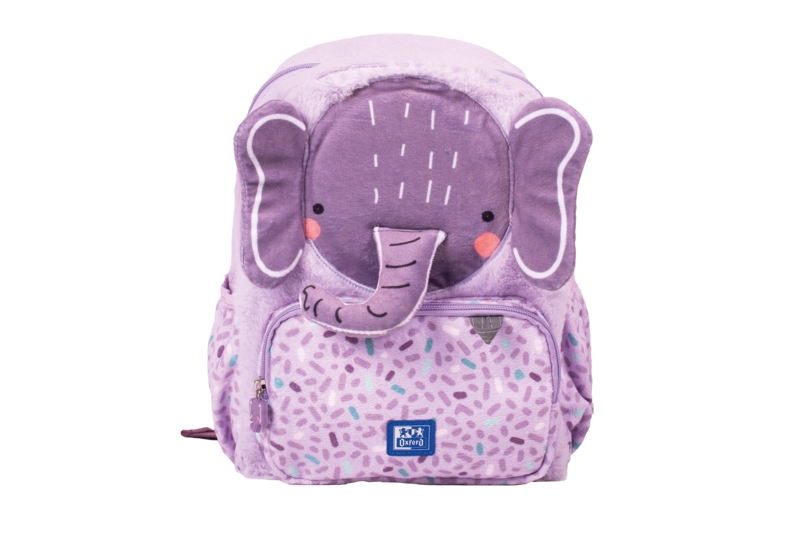 oxford kids mochila infantil 8.5l tacto suave peluche diseño de ellie elefante ideal para niños pequeños espaciosa y comoda colores surtidos