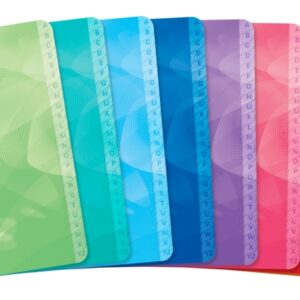 oxford lagoon indice alfabetico espiral 50 hojas cuadricula 5x5 tamaño 11x17cm tapa de plastico resistente organiza tus documentos facilmente colores surtidos