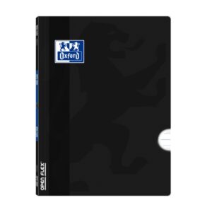 oxford libreta grapada openflex a4 tapa de plastico resistente grapada para mayor durabilidad pauta 3.5 con margen para escribir ordenadamente 48 hojas de alta calidad color negro