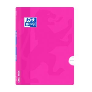oxford libreta grapada openflex a4 tapa de plastico resistente grapada para mayor durabilidad pauta 3.5 con margen para ordenar tus notas 48 hojas de papel de alta calidad color fucsia