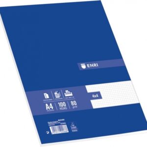 enri paquete de 100 hojas a4 cuadricula 4x4 papel de alta calidad