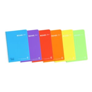 enri plus 4º cuaderno espiral pauta 2.5mm tapa de plastico 80 hojas 90gr colores surtidos