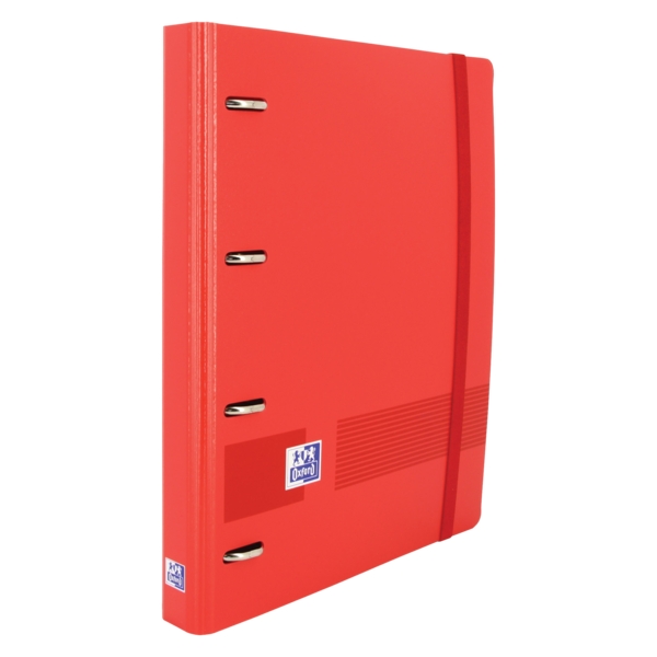 oxford live & go a4+ europeanbinder polyfoam resistente lomo de 45mm anillas 4dx35mm incluye recambio 5x5 color rojo
