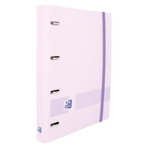 oxford live & go a4+ polyfoam europeanbinder lomo de 45mm anillas de 4dx35mm recambio 5x5 color malva pastel