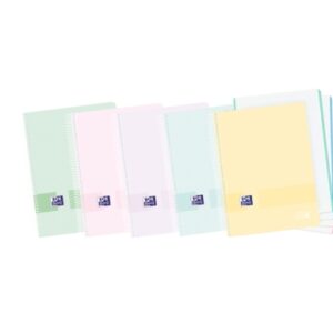 oxford live & go a6+ europeanbook tapa de plastico resistente cuaderno con 120 hojas formato a6+ cuadricula 5x5 colores surtidos