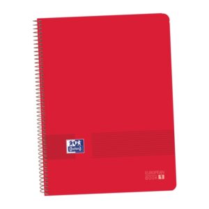 oxford live&go a4+ europeanbook tapa de plastico 80 hojas tamaño 1.5x5 color rojo