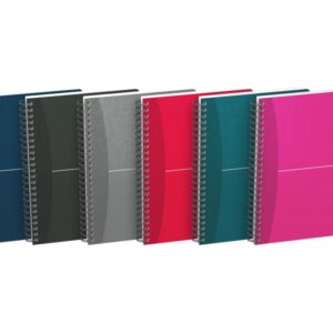 oxford office essentials a5 cuaderno espiral tapa blanda 90 hojas cuadricula 5x5 colores surtidos