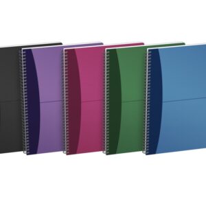 oxford office urban mix a4 cuaderno espiral tapa de plastico resistente 90 hojas cuadriculadas 5x5 colores surtidos