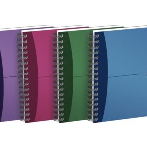 oxford office urban mix a6 cuaderno a6 espiral 90 hojas cuadricula 5x5mm tapa de plastico opaco colores surtidos