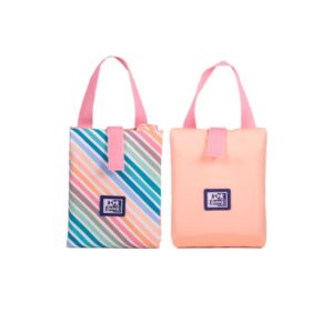oxford porta alimentos reutilizable con asa colorblock poliester reciclado rpet libre de bpa conveniente y ecologico