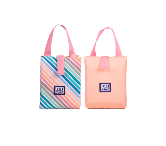 oxford porta alimentos reutilizable con asa colorblock poliester reciclado rpet libre de bpa conveniente y ecologico