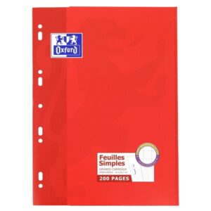 oxford recambio a4 100 hojas seyes con margen papel de alta calidad cuadricula seyes para escritura ordenada margen para anotaciones ideal para estudiantes y profesionales