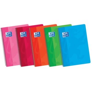 oxford school classic 4º cuaderno espiral tapa blanda 4x4 80 hojas margen 4x4 colores surtidos