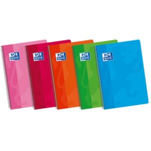 oxford school classic 4º cuaderno espiral tapa blanda liso 80 hojas colores surtidos
