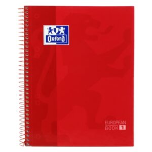 oxford school classic a5+ europeanbook tapa extradura cuadricula 5x5 80 hojas color rojo