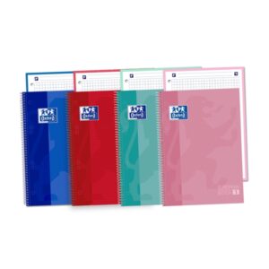 oxford school classic a5+ europeanbook cuaderno a5+ cuadricula 5x5mm 80 hojas microperforadas tapa extradura resistente colores surtidos