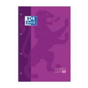 oxford school classic cuaderno de recambio tamaño a4 tapa blanda encolado 80 hojas cuadricula 5x5 color morado