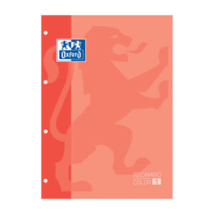 oxford school classic cuaderno de recambio tamaño a4 tapa blanda encolado cuadricula 5x5 80 hojas color melocoton