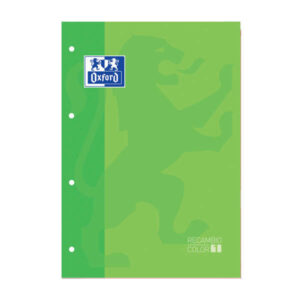 oxford school classic recambio encolado a4 80 hojas cuadricula 5x5 recuadro del color de la tapa tapa color verde